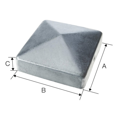 Chapeau pyramide pour poteau bois CABOCHON - Dimensions et couleur au choix