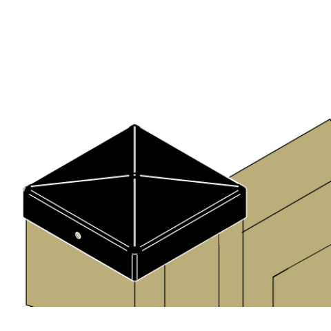 Chapeau pyramide pour poteau bois CABOCHON - Dimensions et couleur au choix