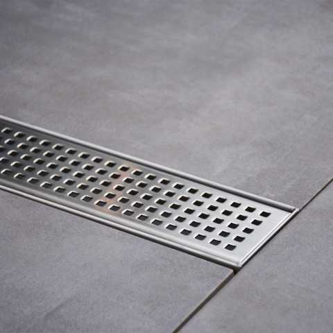 Caniveau de douche italienne inox – 60 cm modèle carré