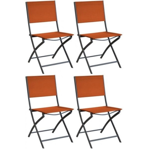 Chaise pliante en acier et toile dream (lot de 4) - Couleur au choix