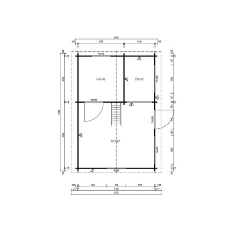Chalet de Jardin VICTORIA 20m² - Epaisseur des Murs : 44mm - Mezzanine Echelle Incluse - Serrure a Cle - Double Vitrage - Chalet en Bois