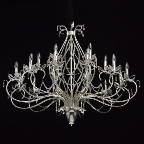 Chandelier argenté classic 18 ampoules 170 cm