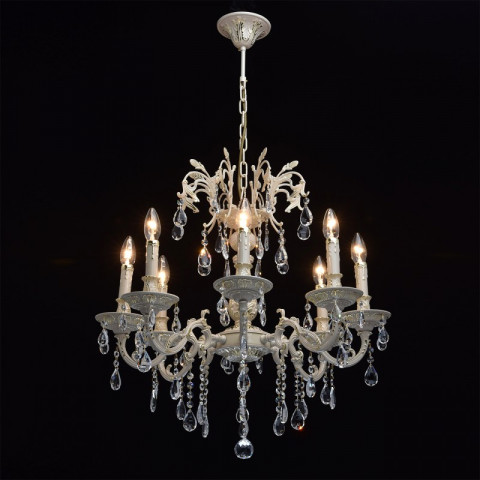 Chandelier beige classic 8 ampoules 98 cm