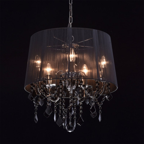 Chandelier chromé elegance 5 ampoules 108 cm