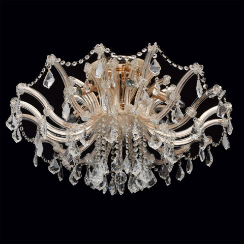 Chandelier doré crystal 6 ampoules 40 cm