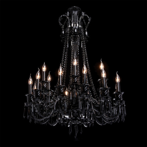 Chandelier noir classic 18 ampoules 170 cm