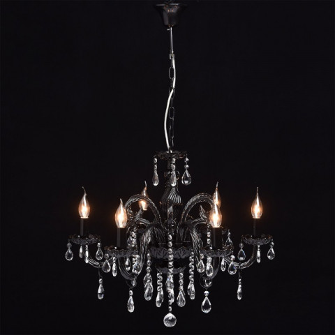 Chandelier noir classic 6 ampoules 100 cm