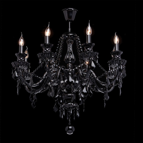 Chandelier noir classic 8 ampoules 80 cm