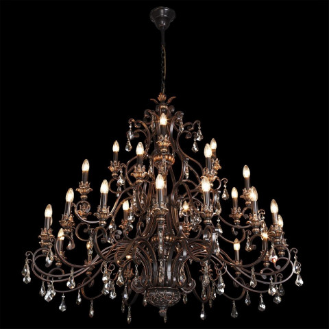 Chandelier noir country 28 ampoules 245 cm