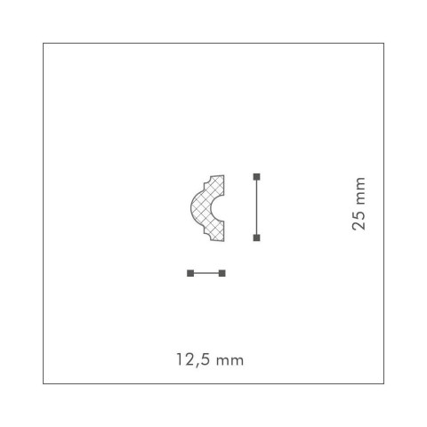 Cimaise cl2 polystyrène hd decoflair (25 mm x 12,5 mm) - nmc