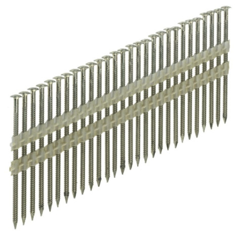 Pointes en bande 34° 3.1x55 Annelées Inox Tête bombée - Sans gaz - Boite de 2200 clous - ARCA - SPB343155AITP