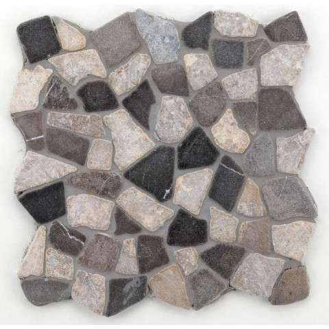 Mosaïque pierre naturelle crush - 30x30x0.8cm - Couleur au choix