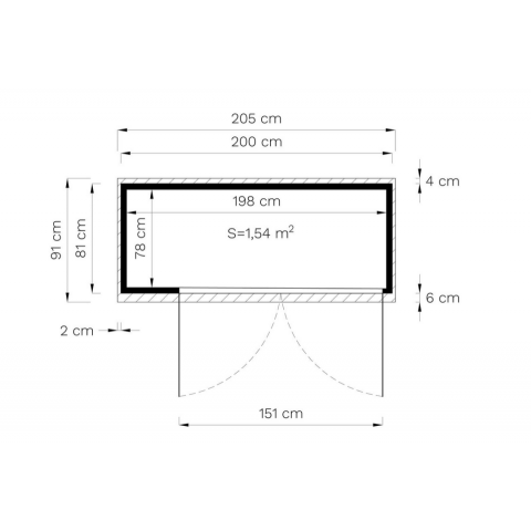 Coffre de jardin en bois BORA 3 – 200 x 82 cm