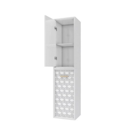 Colonne de salle de bain scandinave blanc à suspendre - h150xp25xl35cm - NORDIK TEGNINGER Aurlane - LAV486