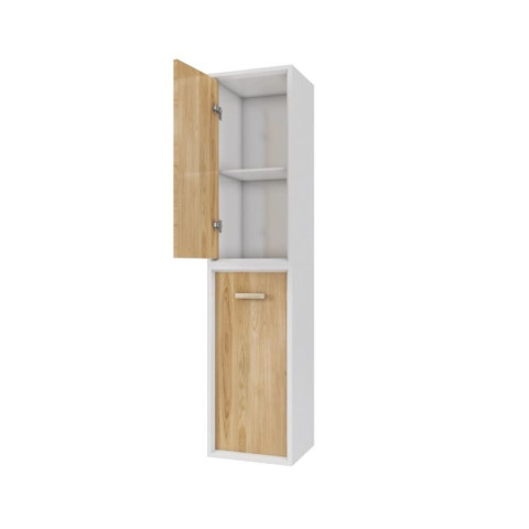 Colonne de salle de bain scandinave blanc à suspendre 151x35x24 - NORDIK NATURLIG Aurlane - LAV487
