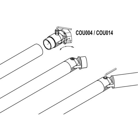 Coude articulé pour main courante inox