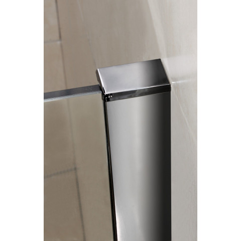 Paroi de douche walk in 760 x 1850 x 6 mm verre anticalcaire avec barre fixation 1400mm      