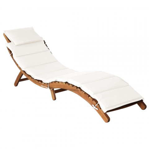 Chaise longue bois d'acacia solide - Couleur au choix