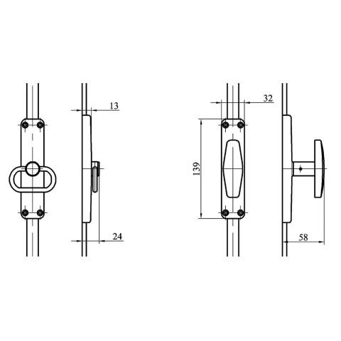 Crémone 3BX MAP MASSARD - Zinc bout inox - 3BX