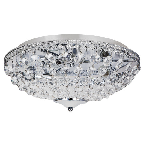 Plafonnier en cristal lampe de plafond aluminium cristal synthétique métal 16 cm diamètre 40 cm chrome 