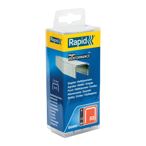 Agrafes en fil fin n°53/12 mm - RAPID - boite polypro 5000 - 40303086