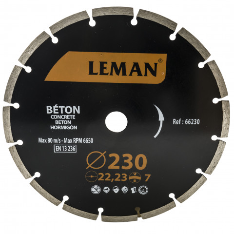 Disque diamant segments 230 mm leman