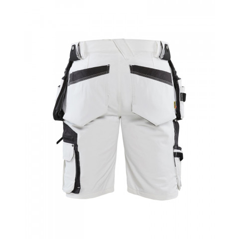Short peintre stretch 4D Blanc/Gris-Foncé 10881645 - Taille au choix