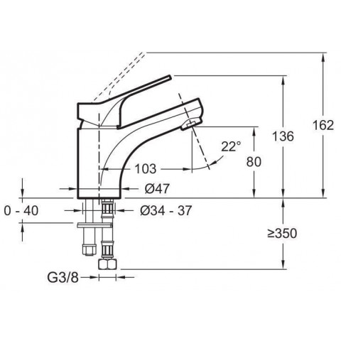 Mitigeur brive lavabo, sans vidage, 5 l/min réf. E75762-cp