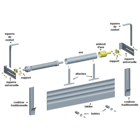 Embout d'axe pour tube octogonal 60 mm avec support