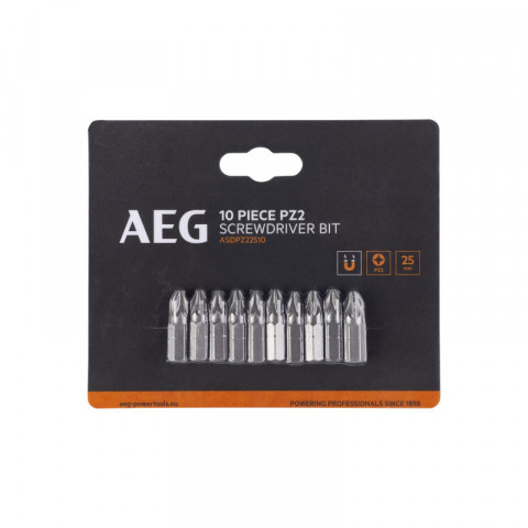 Embouts de vissage aeg - 25 mm - acier - 10 pcs - pz2