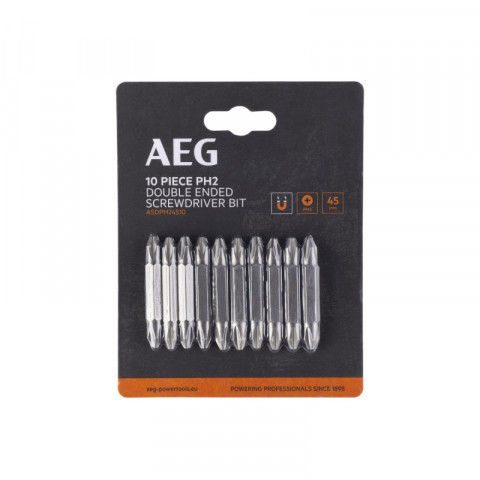 Embouts de vissage aeg - 45 mm - acier - 10 pcs - ph2