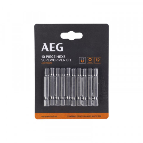 Embouts de vissage aeg - 50 mm - acier - 10 pcs - hex5