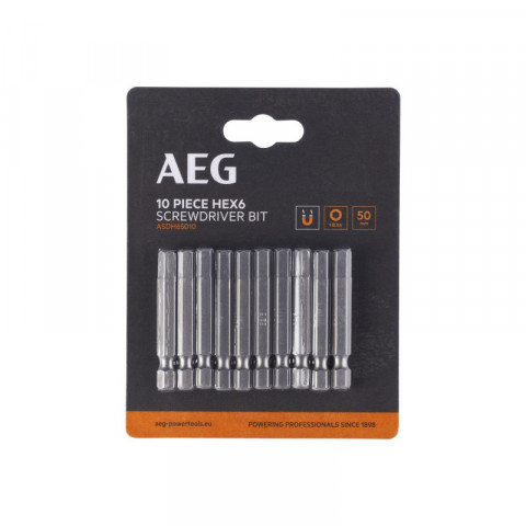 Embouts de vissage aeg - 50 mm - acier - 10 pcs - hex6