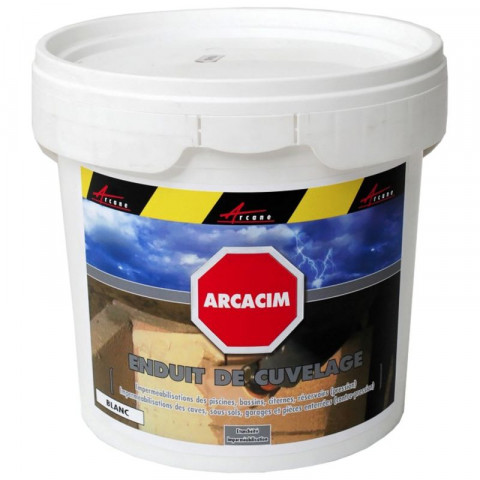 Enduit de cuvelage hydrofuge pour béton, caniveau et fondation : arcacim 5 x 25 Kg - Couleur au choix