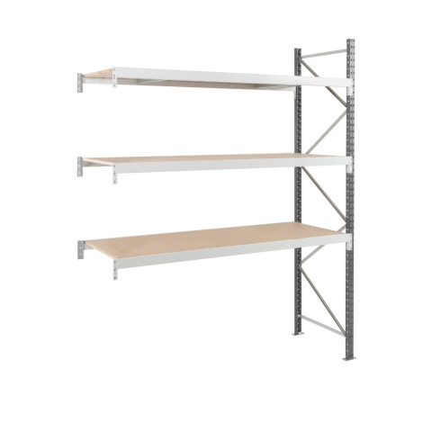 Rayonnages mi-lourd MANORGA EPSIVOLH.2500 x L.2500Prof.800 mm - Suivant - 4 niveaux - ZRRAYOSLD252580S1