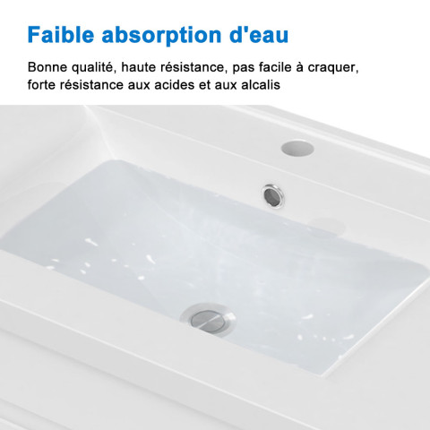 79x44.5x52(l*w*h)cm meuble salle de bain naturel avec 2 tiroirs à une fermeture amortie avec une vasque à suspendre