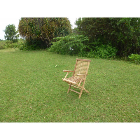 Lot de 2 fauteuils pliants jenaë teck premium