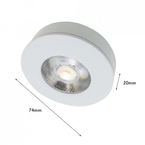 Spot en sailie led rond 5w 80 blanc - couleur eclairage au choix