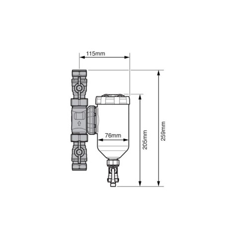 Filtre eliminator vortex 300 pour une filtration puissante des débris, compact, débit 50 l/min raccords 3/4"