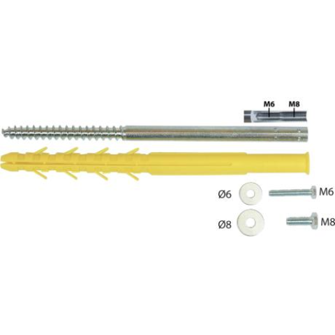 Fixation universelle M6 et M8 ING FIXATIONS Doublage plaque de plâtre + isolant - Ø 12 x 200 mm - Sachet de 2 - A855715