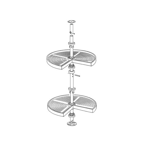 Jeu de plateaux rotatifs Shelvo 3/4, dimensions et couleurs aux choix