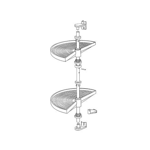 Jeu de plateaux rotatifs Shelvo 1/2 lune, dimensions et couleurs aux choix