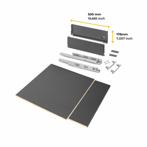 Kit de tiroir Vertex hauteur 178 mm - Dimensions au choix