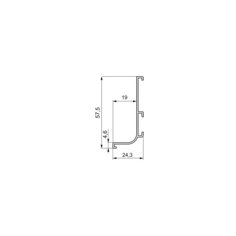 Kit de 2 profils supérieurs Gola pour meubles de cuisine, longueur 2,35m, avec accessoires, Aluminium, Anodisé mat