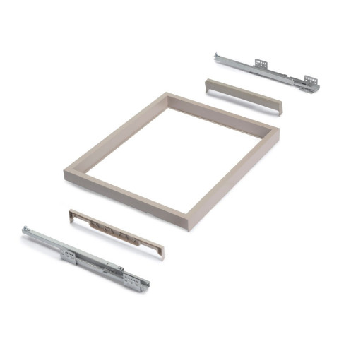 Kit de organisateur de tiroirs, plateau auxiliaire et cadre de coulissage soft close pour armoires, rÃ©glable, module 900mm, Gris pierre