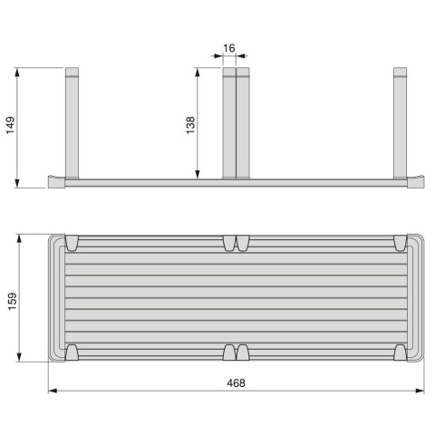 Orderbox porte-assiettes vertical pour tiroir, 159x468mm, Aluminium et Plastique, Gris antracite