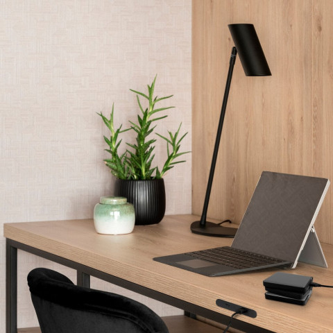 Connecteur USB A+C Linky (81x12mm), 5V DC 2A (10W), Plastique noir, Plastique