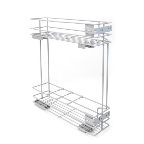 Porte-bouteilles latéral extractible Supra avec fermeture amortie, module 150mm, Acier, Peint aluminium