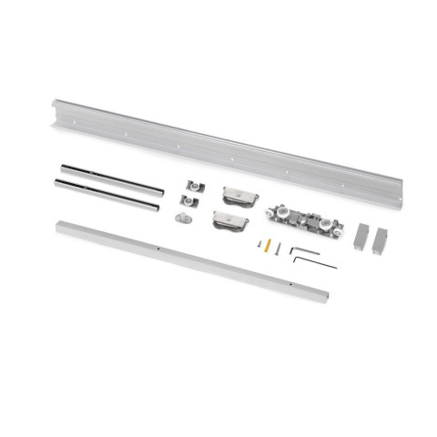 Kit de quincaillerie pour porte coulissante en bois Wall à fermeture souple, Acier et Aluminium et Plastique