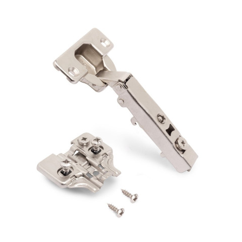 Lot de 20 charnières droites X92N et embases de montage mixtes, Diamètre 5x9.5mm, Hauteur 0, Acier, Nickelé